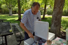 Todd organizing the BYU Creamery Ice Cream