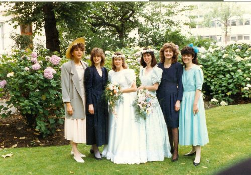 Line up at Ruth Caister's wedding